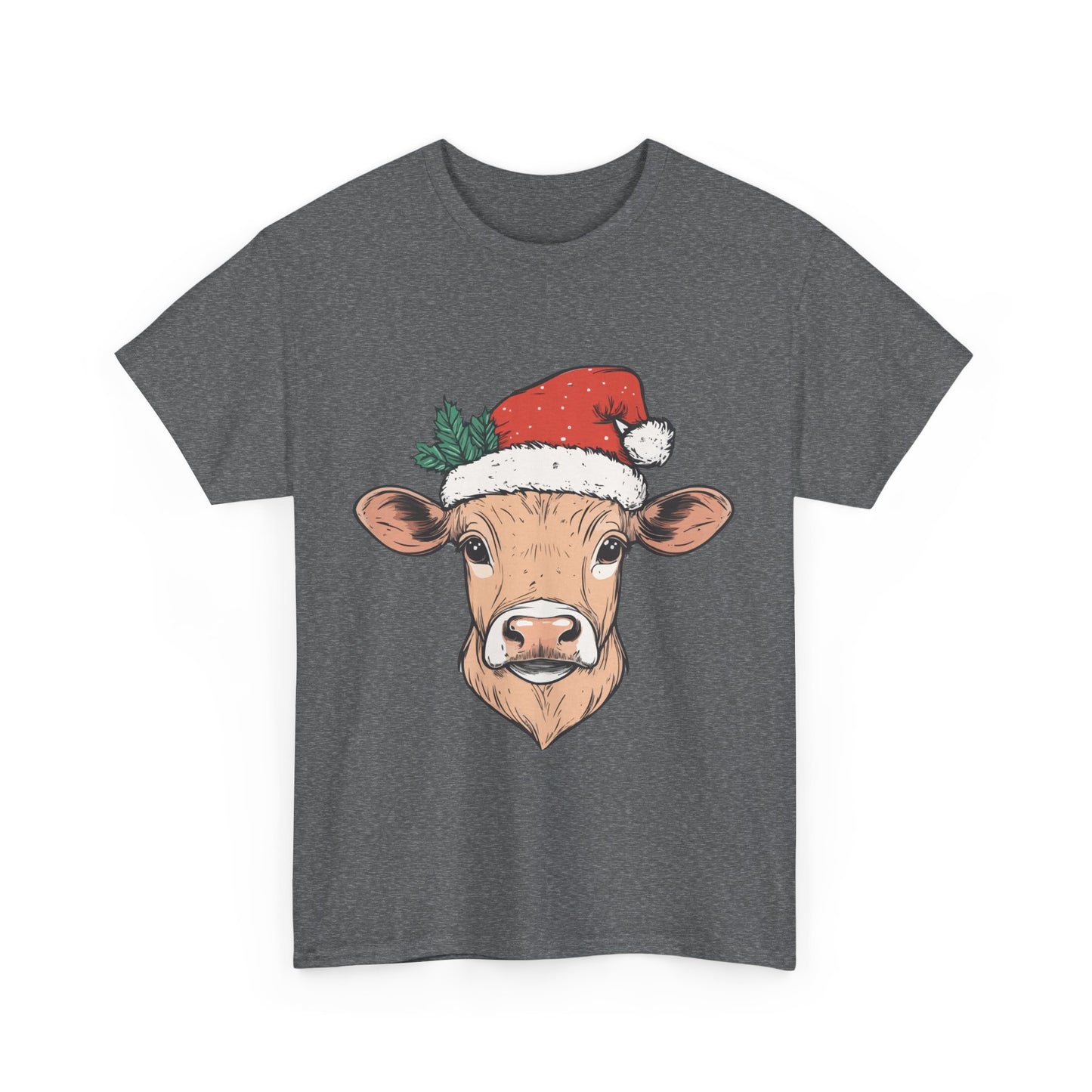 Christmas Cow- Unisex Heavy Cotton Tee