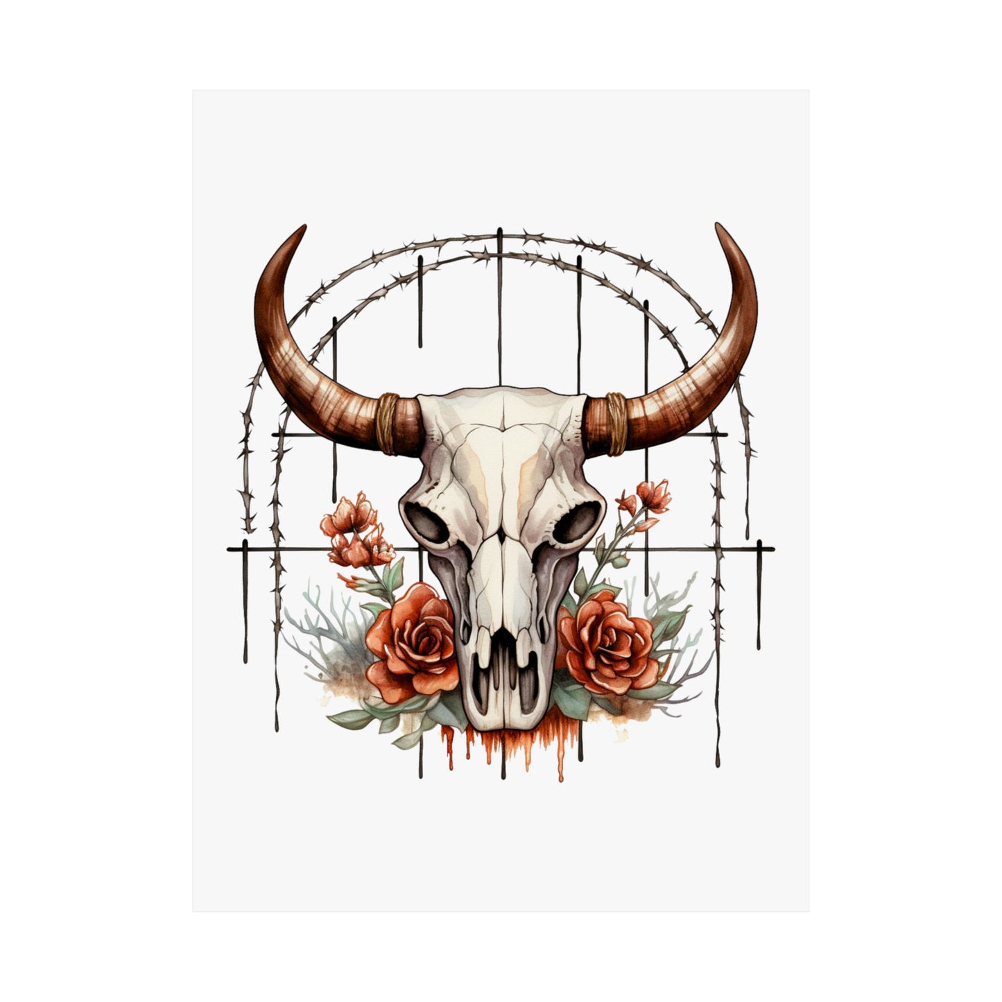 Boho Skull Matte Vertical Posters
