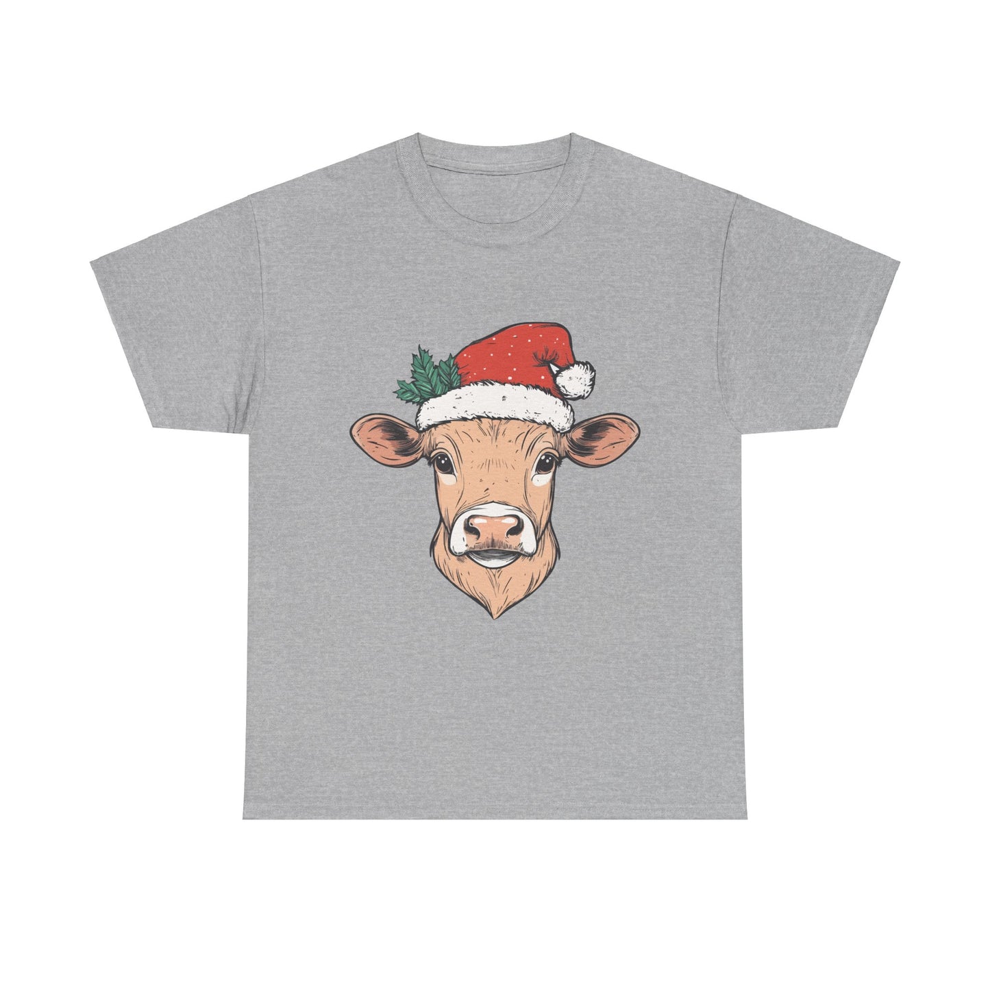 Christmas Cow- Unisex Heavy Cotton Tee