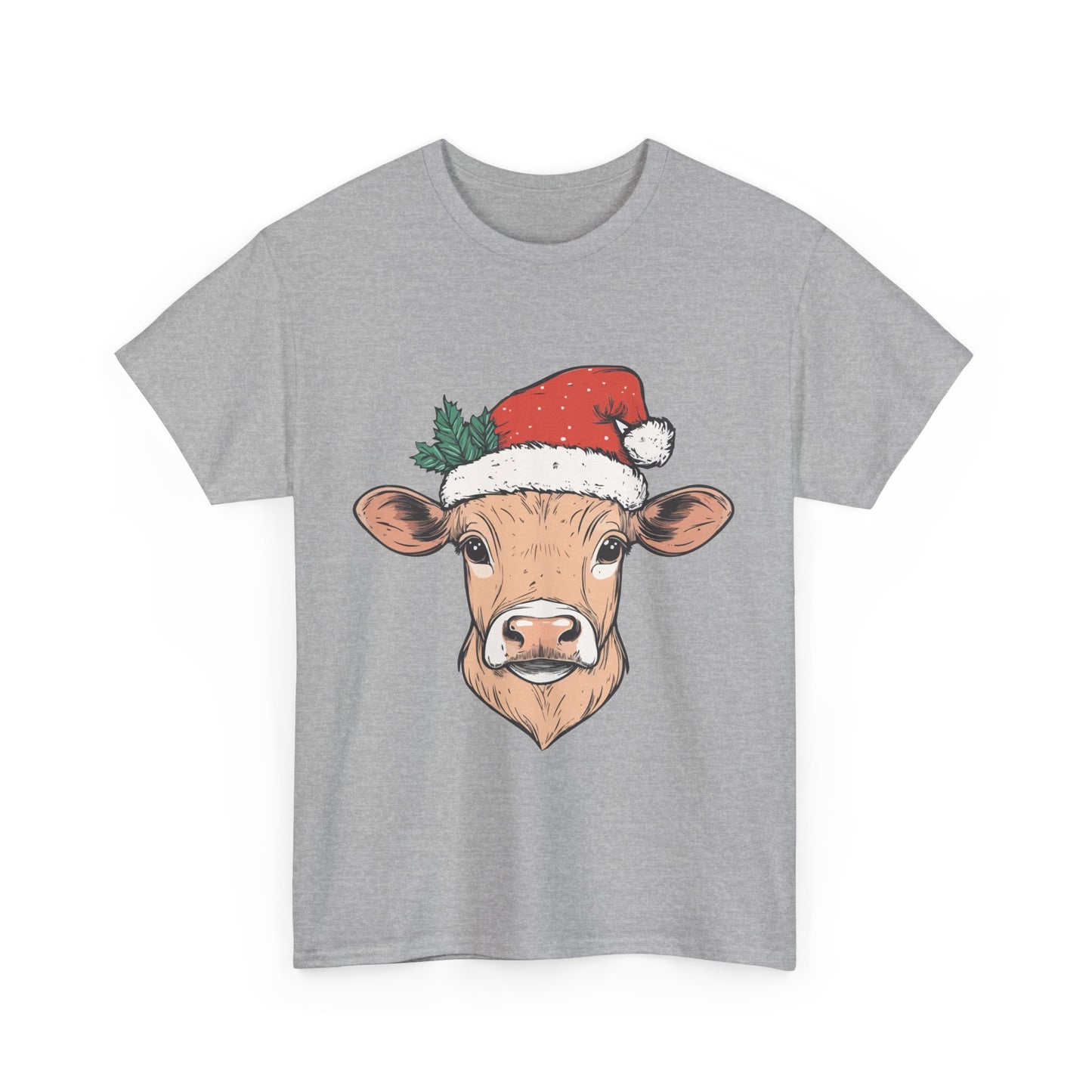 Christmas Cow- Unisex Heavy Cotton Tee