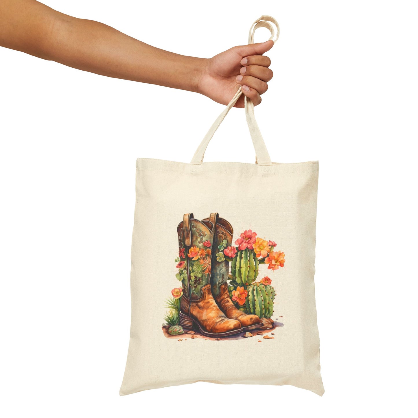 Western Cotton Canvas Tote Bag