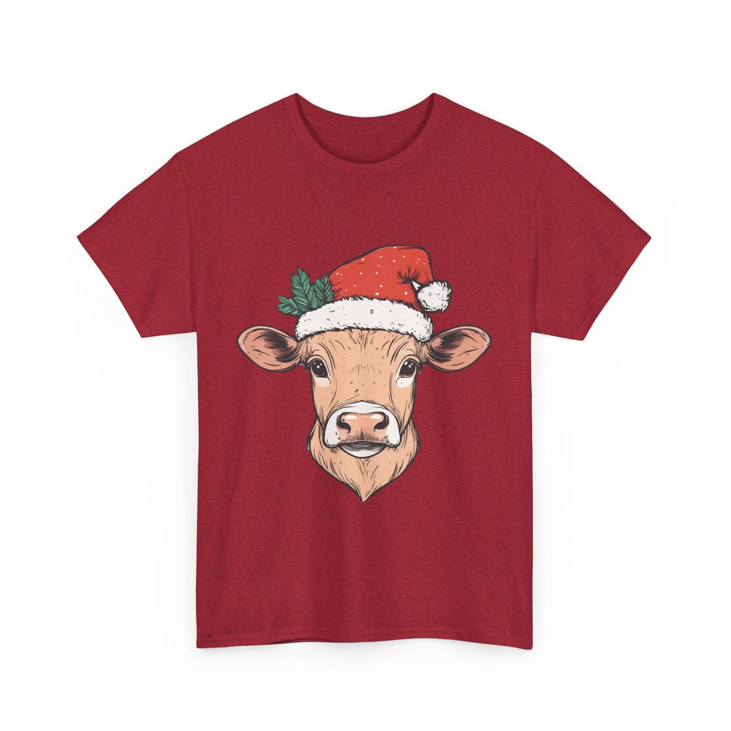 Christmas Cow- Unisex Heavy Cotton Tee