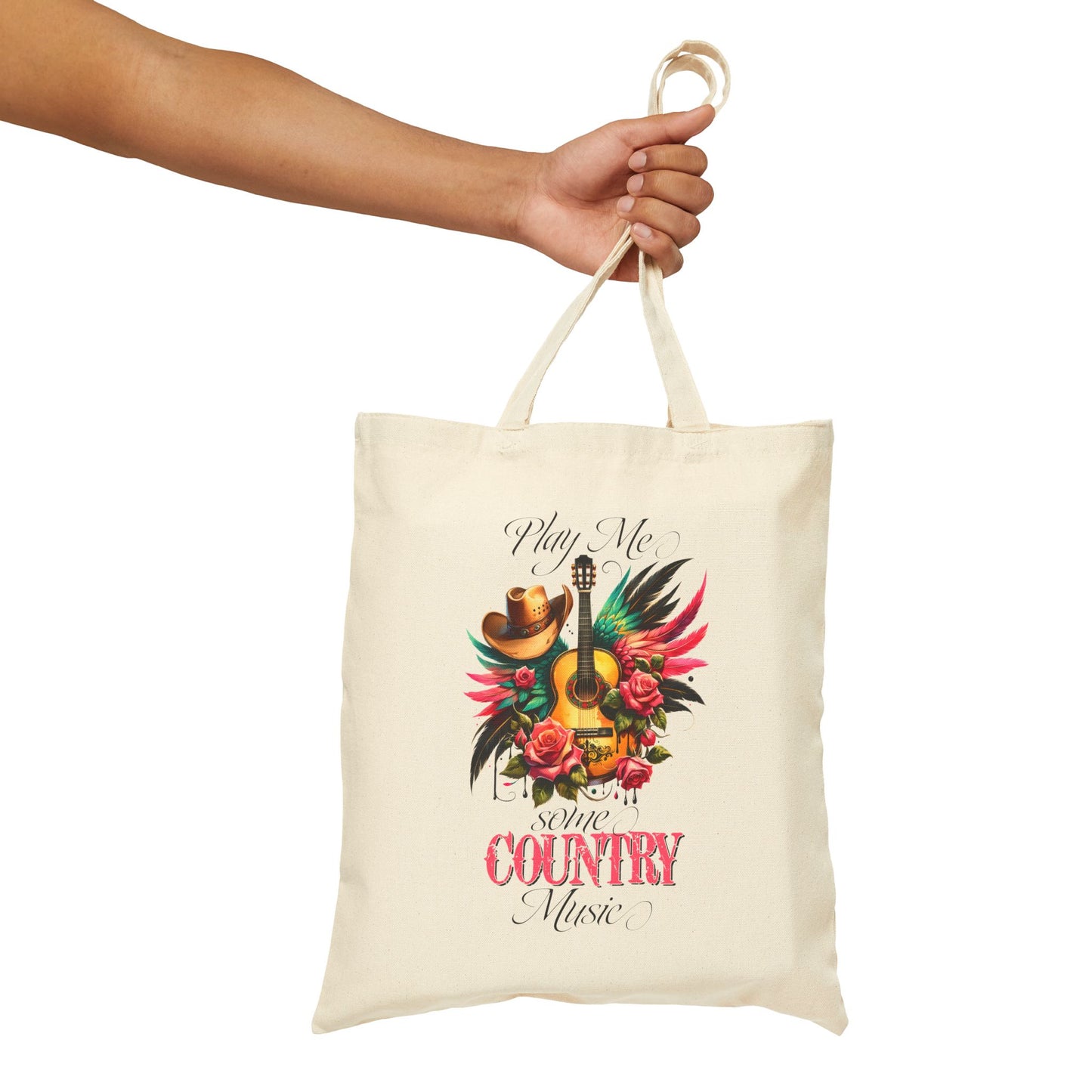 Country Music Cotton Canvas Tote Bag