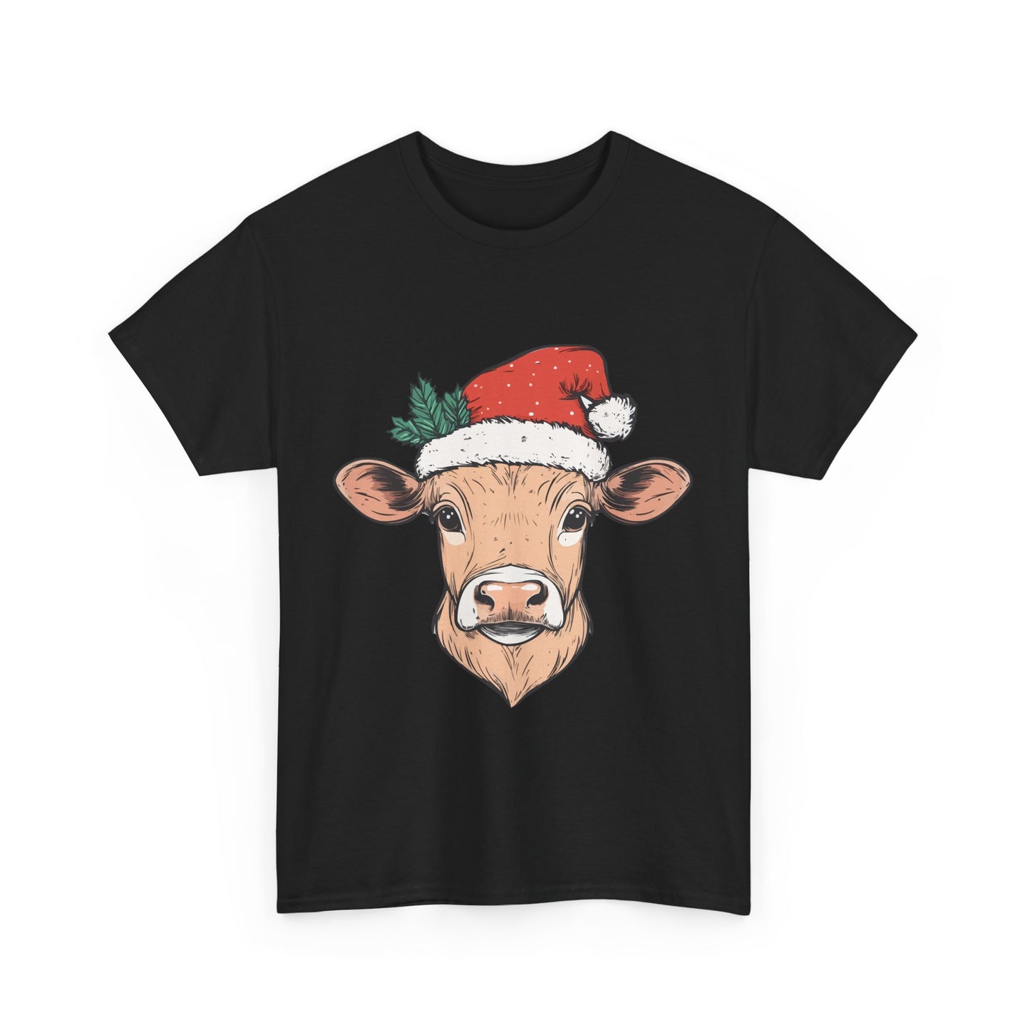 Christmas Cow- Unisex Heavy Cotton Tee