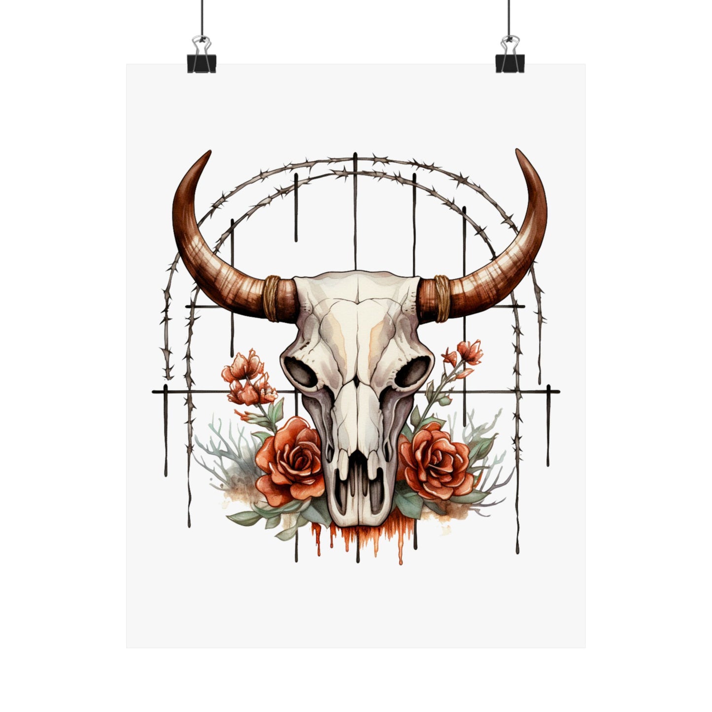 Boho Skull Matte Vertical Posters