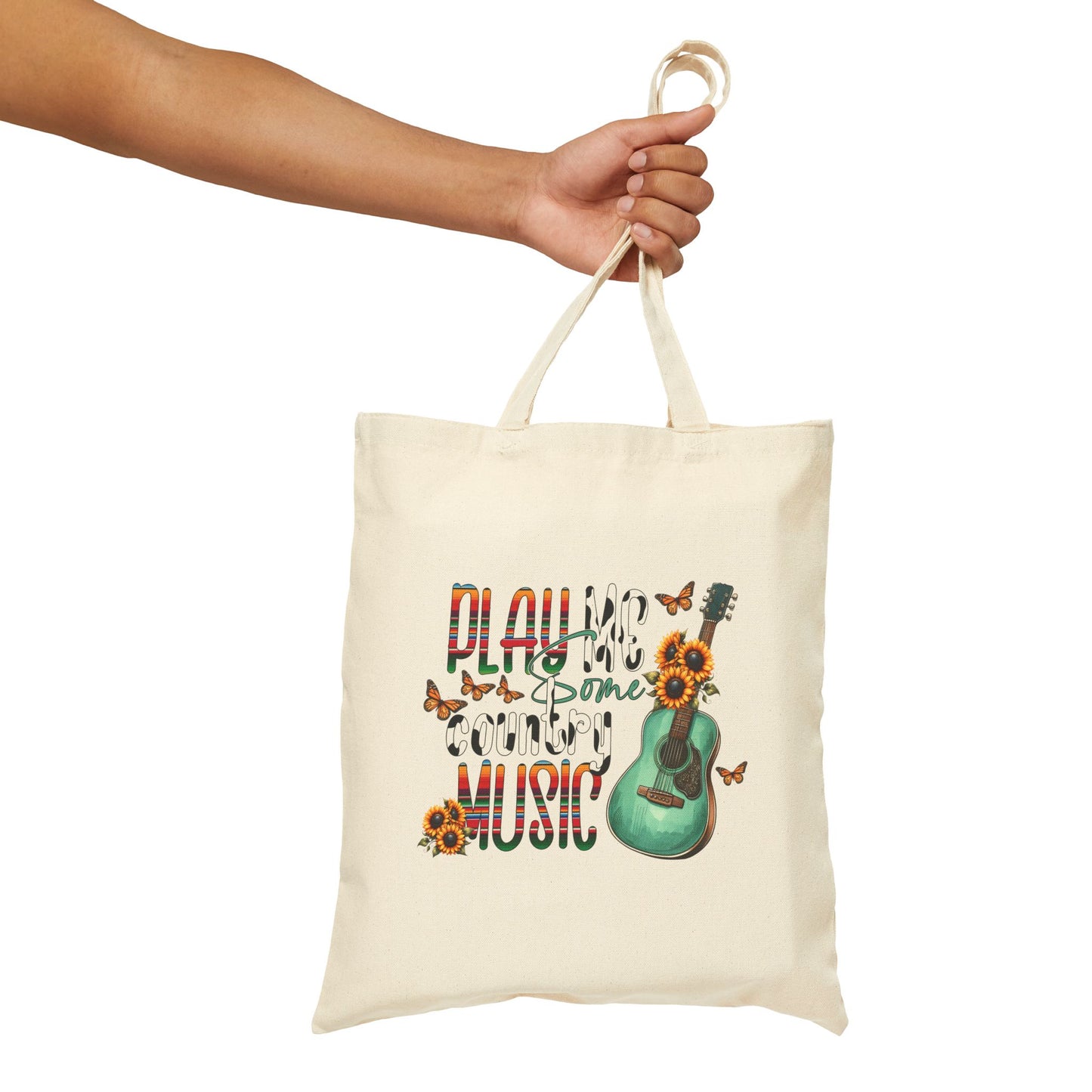 Play Me Country Music Cotton Canvas Tote Bag