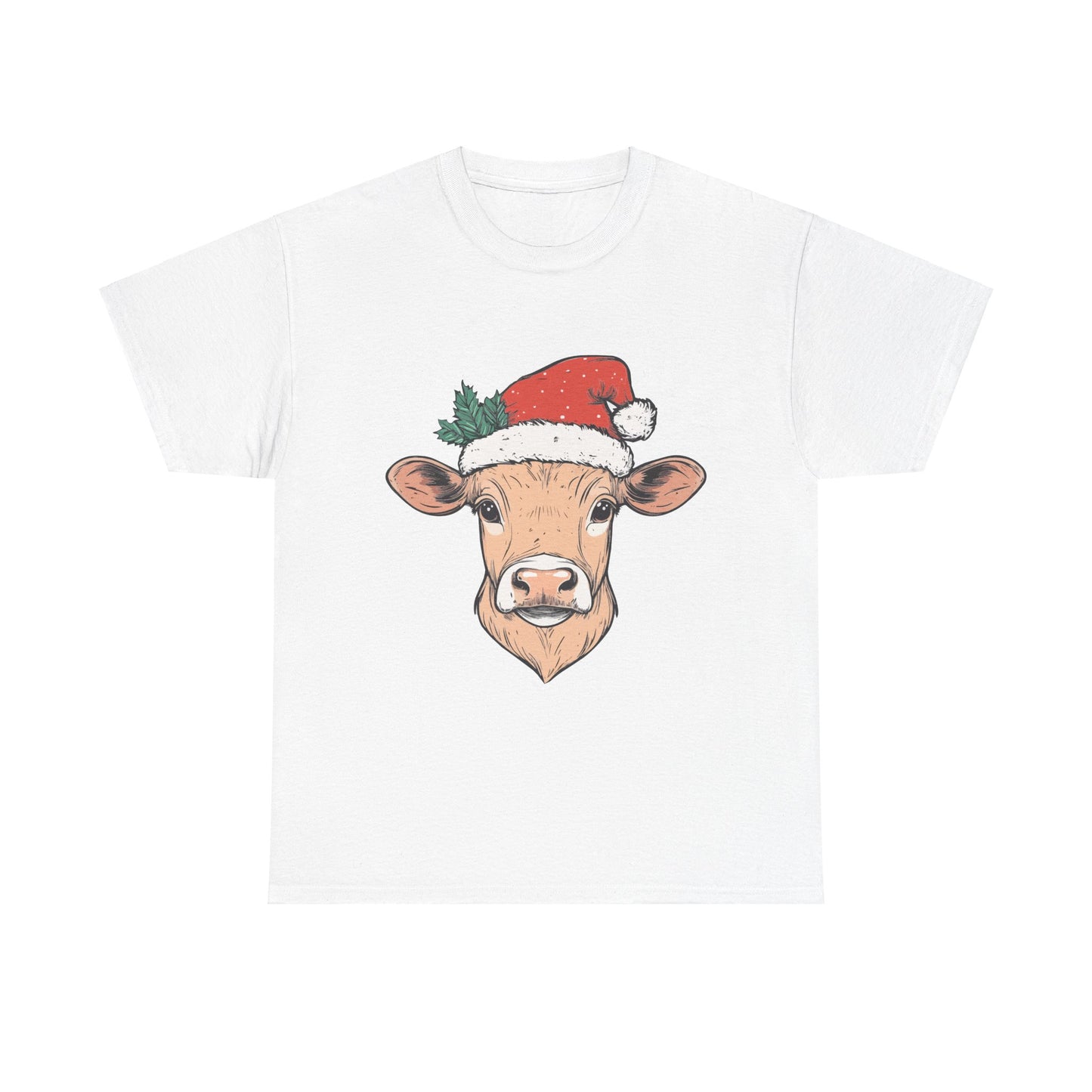 Christmas Cow- Unisex Heavy Cotton Tee