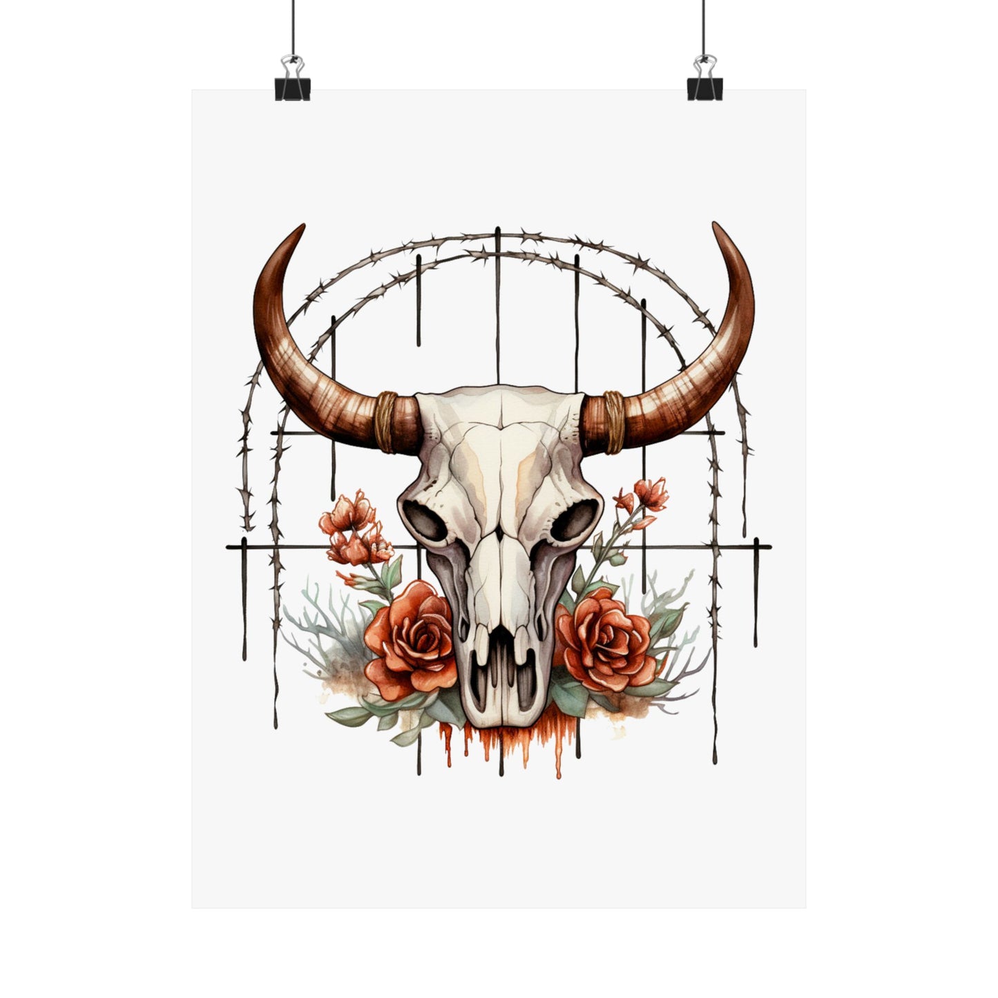 Boho Skull Matte Vertical Posters