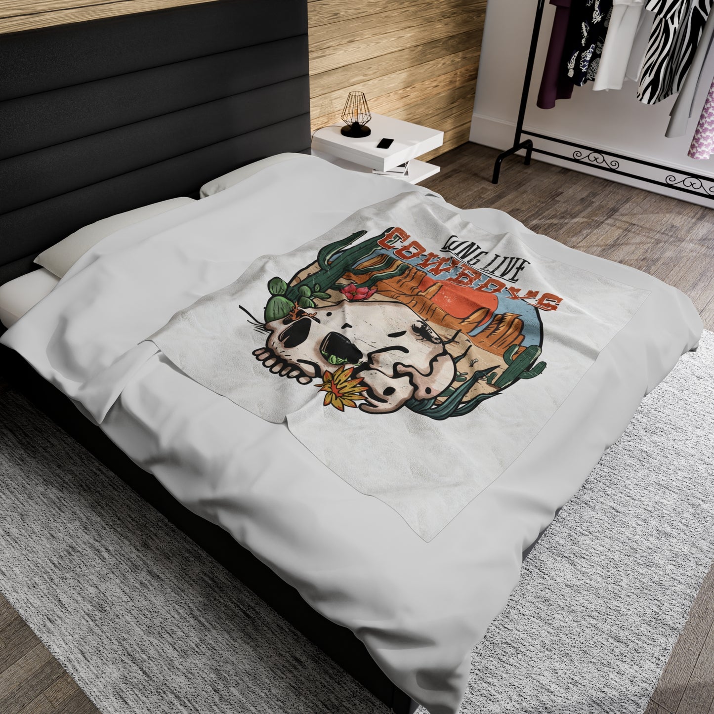 Long Live Cowboys Velveteen Plush Blanket