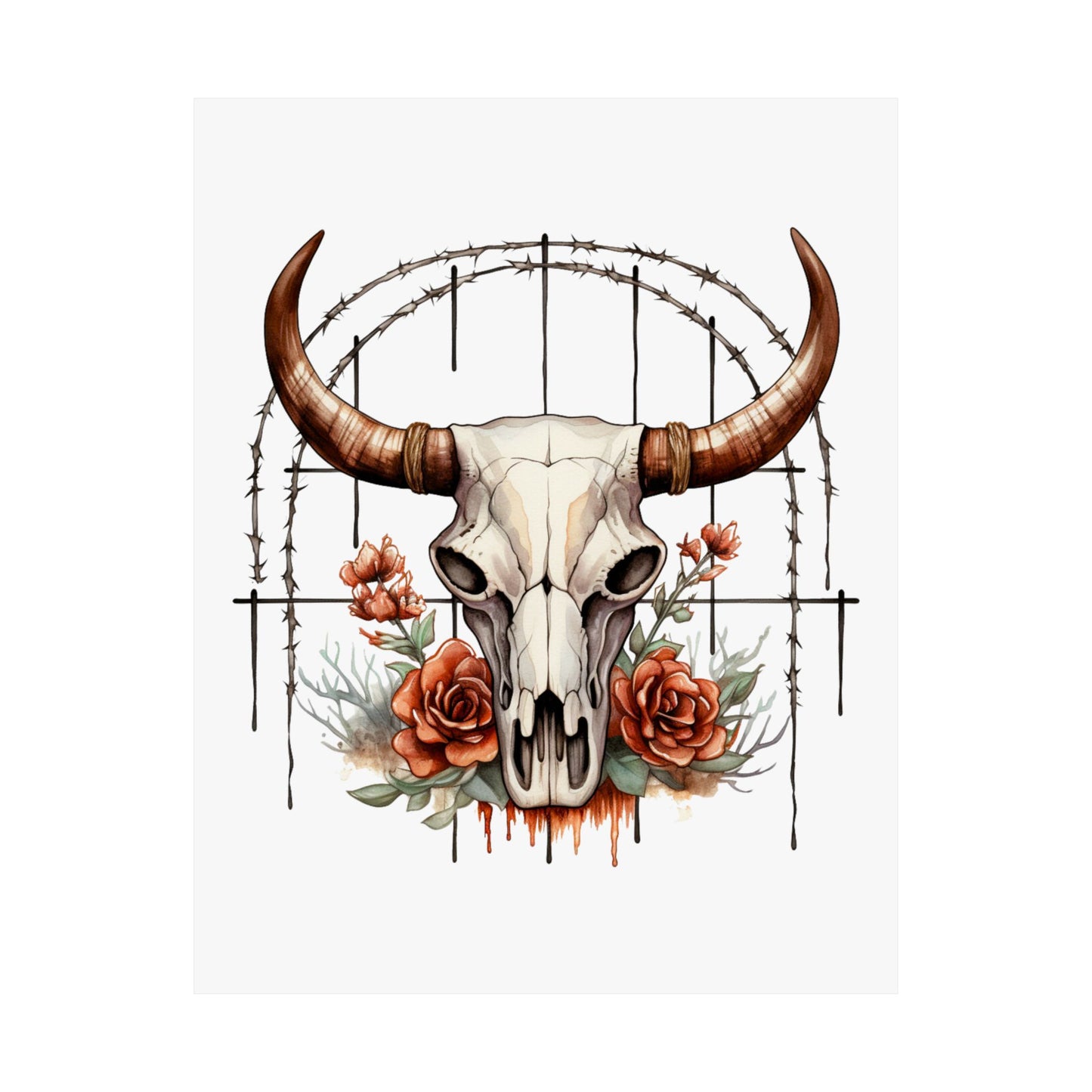 Boho Skull Matte Vertical Posters