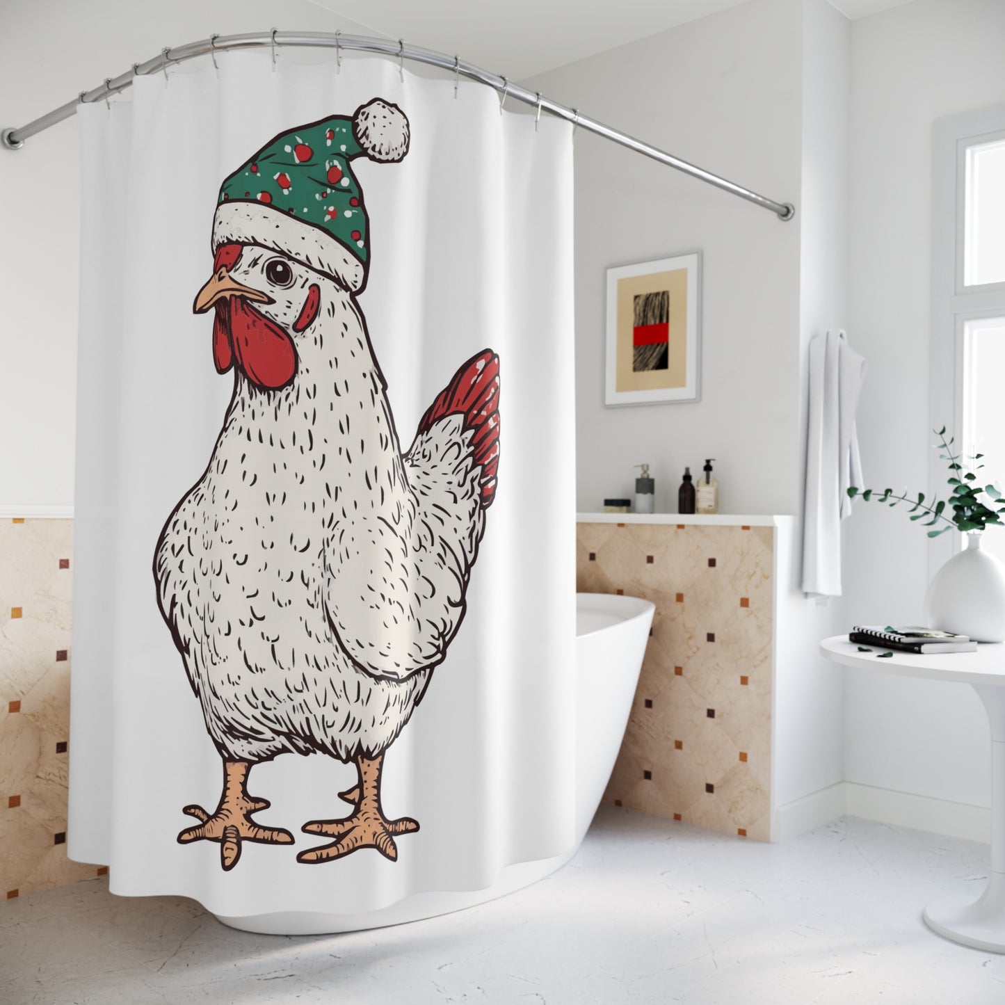 Christmas Chicken - Shower Curtains