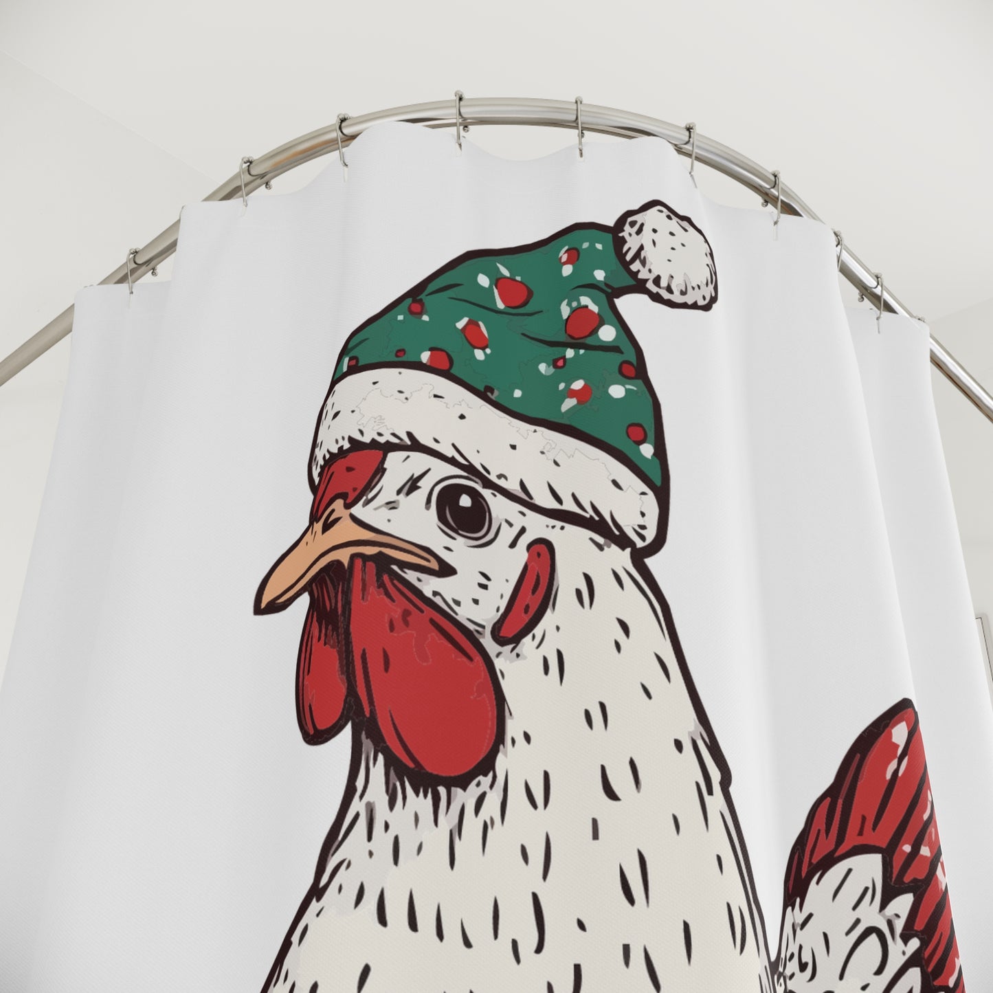 Christmas Chicken - Shower Curtains