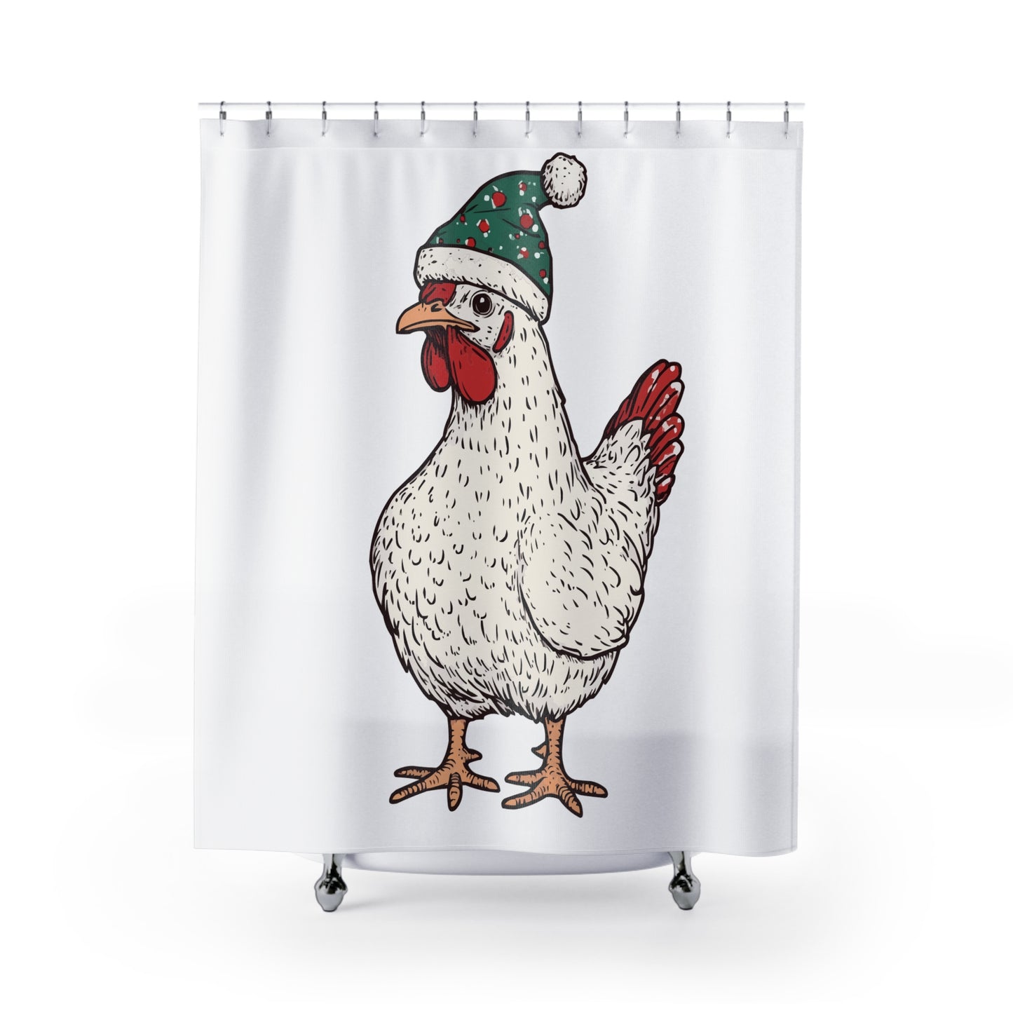 Christmas Chicken - Shower Curtains
