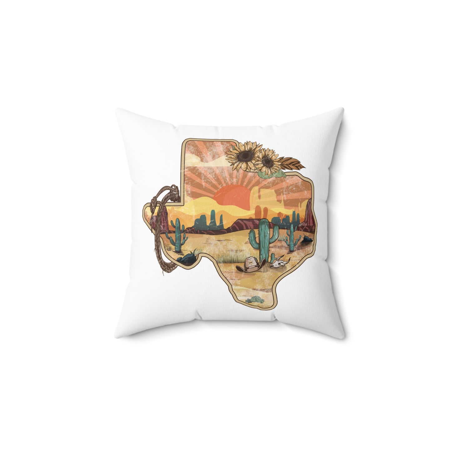 Texas Spun Polyester Square Pillow
